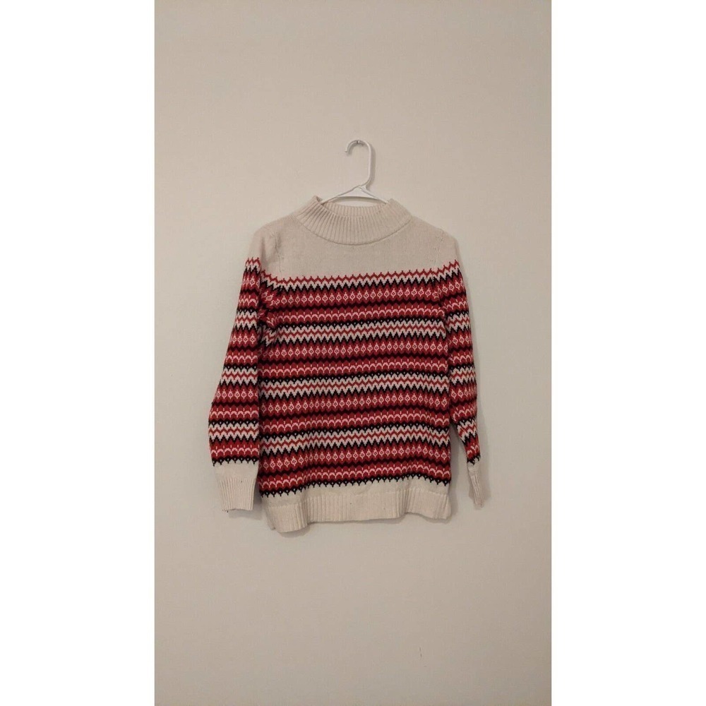 Fair Isle Chalet Wool Sweater Talbots Christmas Holiday Cozy Pullover Nordic XS